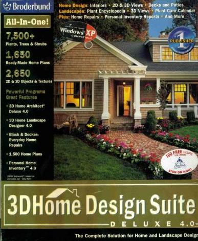 3D Home Design Suite Deluxe 4.0 + Manual PC CD house architect